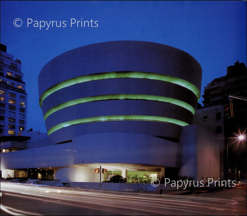 1983 Vintage Print Guggenheim Museum New York City Night NYC Frank Lloyd Wright