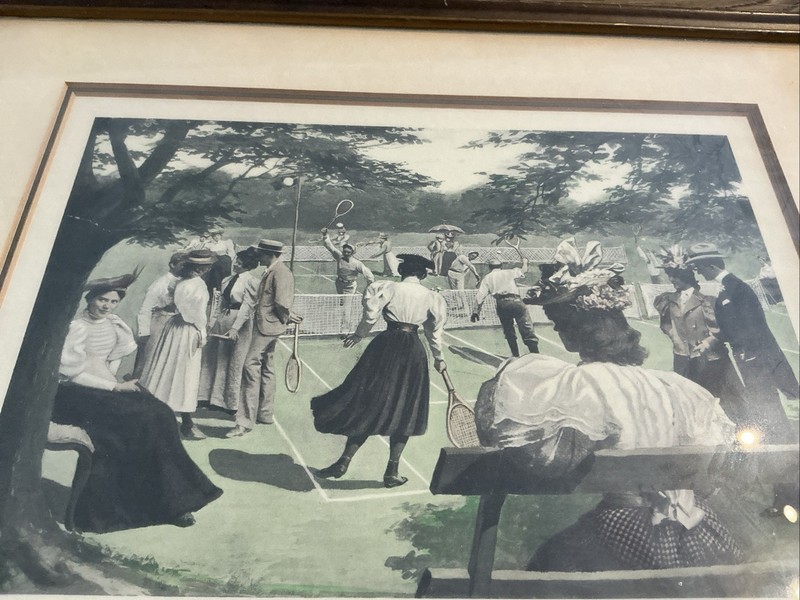 Lawn Tennis, A Favorite Game On Staten Island - Original Antique Print 16x13 In gallery