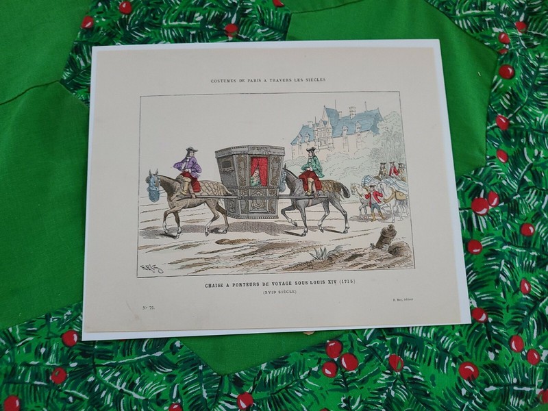 ERIZ 79 COSTUMES DE PARIS TRAVERS 1800S HAND COLORED LITHO FASHION HISTORY