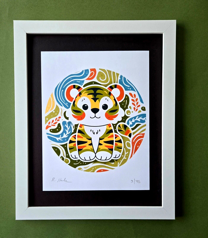 Rabbit Hole «Little Tiger» Hand Signed LtdEd of 75 11X14in. Original Print^