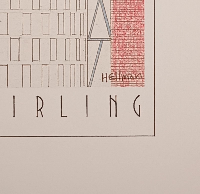 Unframed Lithograph "James Stirling" by Louis Hellman - Archi-tetes Series gallery