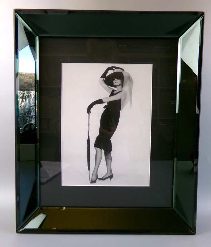 Audrey Hepburn Breakfast At Tiffanys Photo Print. Quality Black Glass Frame 47cm