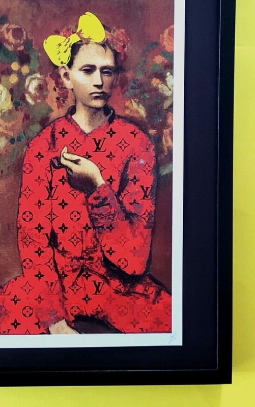 DEATH NYC Hand Signed LARGE Print COA Framed 16x20in Picasso Boy with Pipe LV 2! gallery