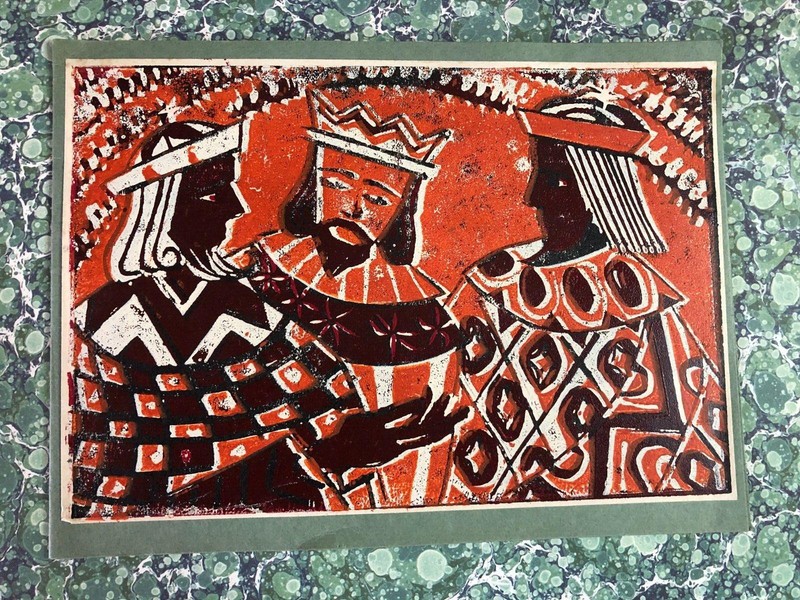 Hand Made Screen Print 3 Kings Wise Men 8.5″ X 5.75″ Epiphany Nativity 2125G