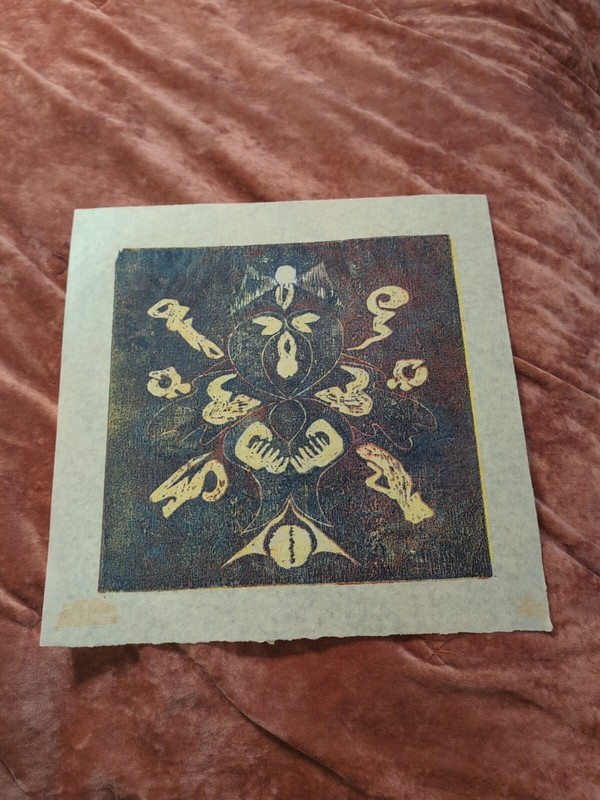 Original MCM Gracie R McCay Red Green Wood Block Prints Etchings Abstract VTG gallery