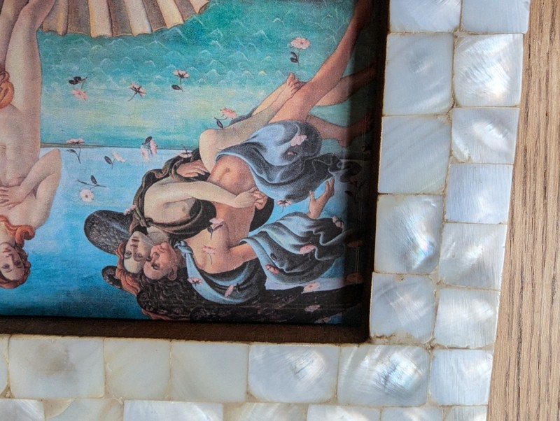 Birth of Venus Framed Art Print Mother of pearl frame 19.3 X 14.1cm OOAK gallery