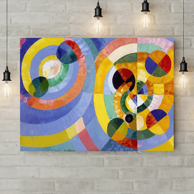 Circular Forms Abstract Art by Robert Delaunay – Canvas Rolled Wall Art Print