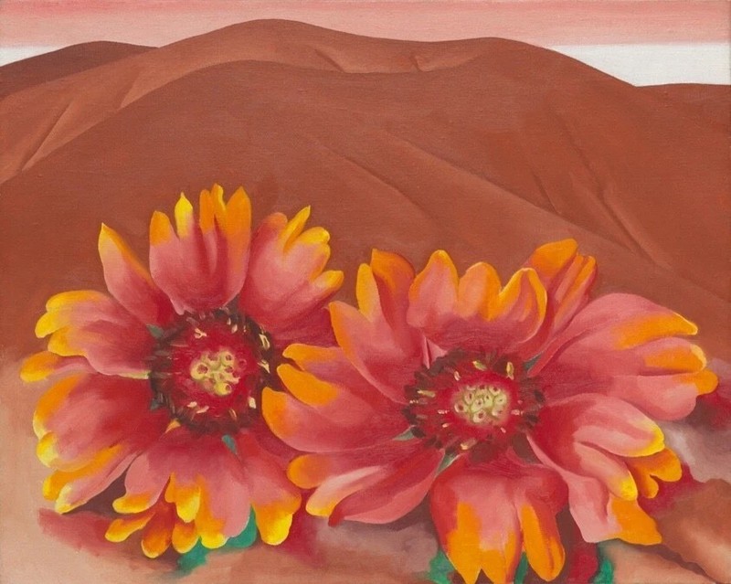 Red Hills with Flowers 1937 Georgia O'keefe VINTAGE poster print wall art gallery