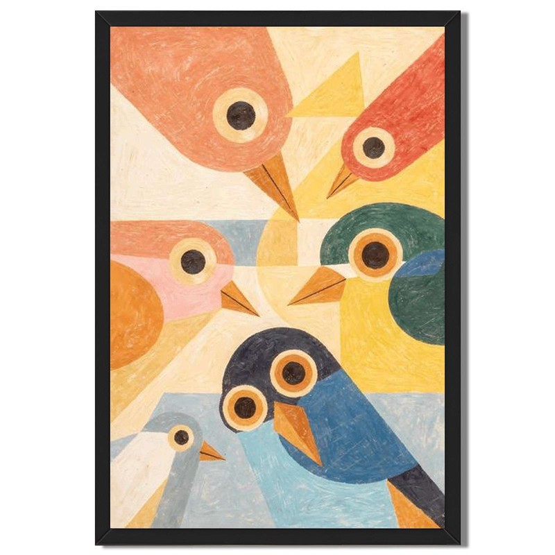 Colorful Bird Flock Wall Art Canvas Oil Paintings Reproduction