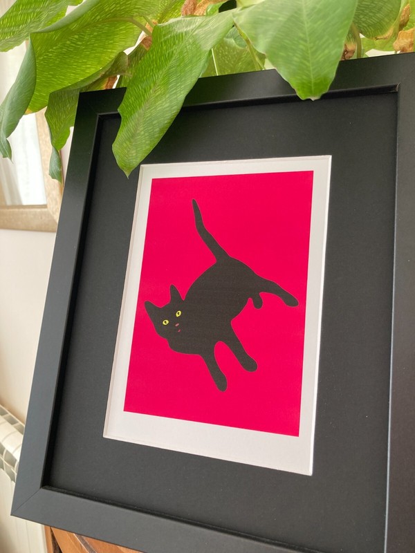 'Louche Ruby' BLACK CAT Signed Inkjet print on 300gm OLIN WHITE edition of 50 gallery