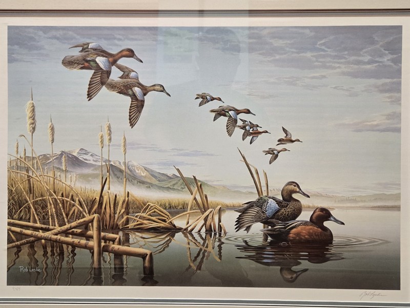 Robert Leslie Signed Numbered Idaho Duck 16.5 In X 25 In