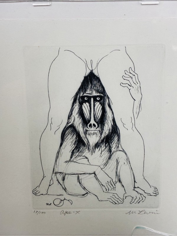 Signed Erotic Artist Morton Levin Original Etching 17/100 - Ape-X gallery