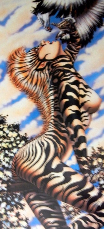Olivia's ZEBRA LADY III ~ GORGEOUS! ~ HEAVY STOCK LITHOGRAPH 19" x 24" gallery
