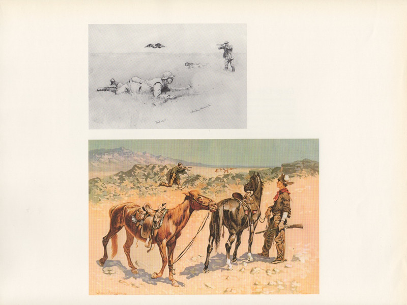 1972 Vintage HUNTING «ANTELOPE HUNTER & DON’T SHOOT, 1889» REMINGTON Lithograph