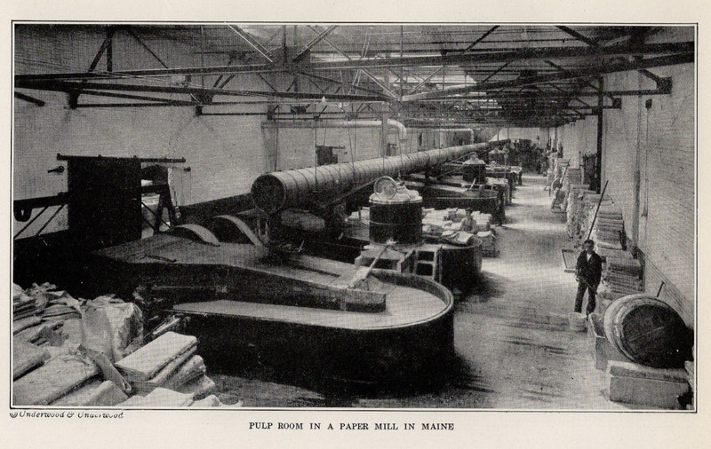 Paper Mill in Maine & Panama Canal Views 1921 Antique Halftone Print