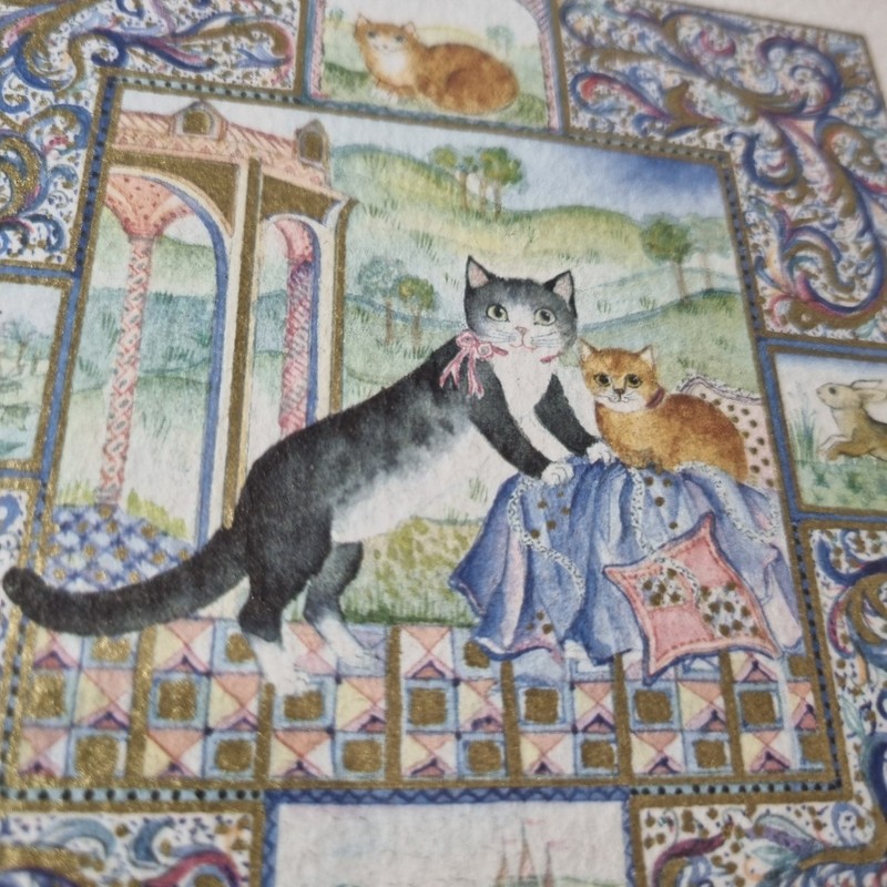 Isabelle Brent Signed Limited Edition Cat Print 1980s Framed Watercolour gallery