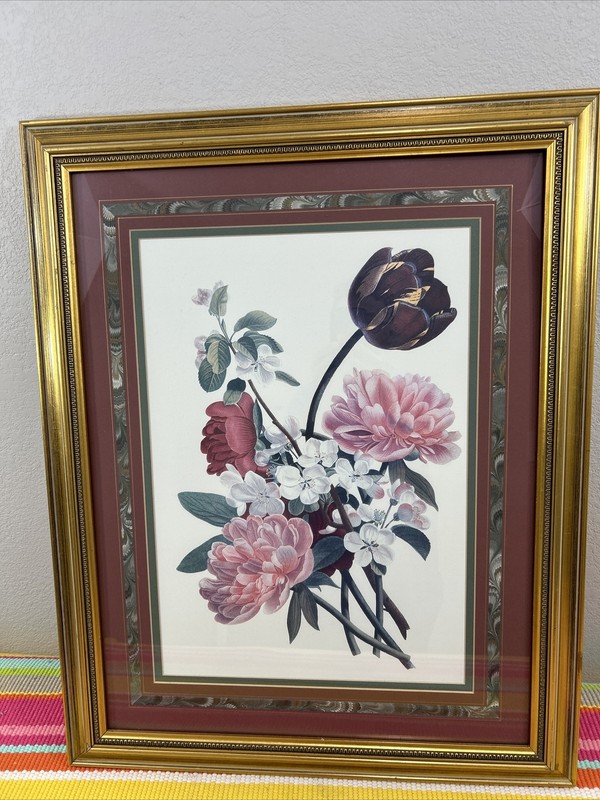 2 Set Marked 24" x 30" Somerset Custom Glass Framed Floral Print Pictures Bundle gallery
