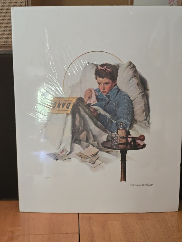 Norman Rockwell «Cold» Signed Centennial Serigraph – Low Edition #23/750 –…