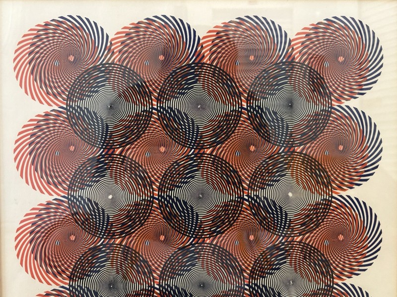 🔥 Vintage '60s ABSTRACT Modern OP ART Spirals GALAXIES Lithograph, ANDERSON gallery