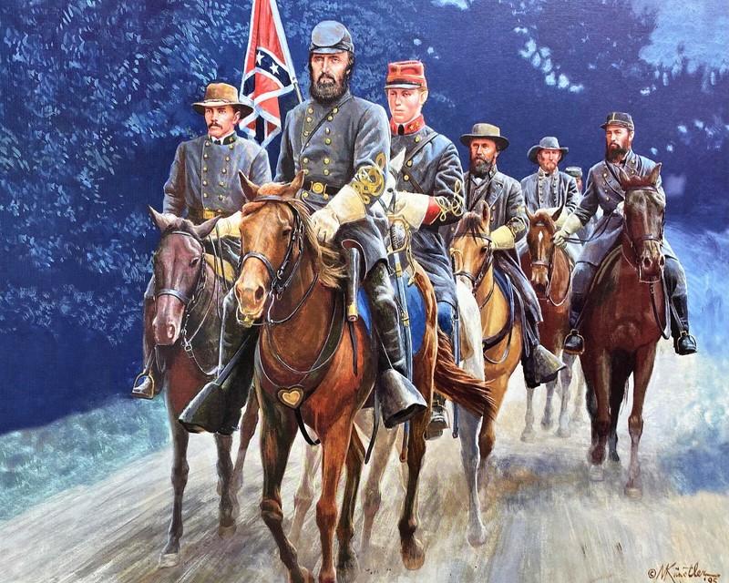 Mort Kunstler Civil War Print Stonewall Jackson and Staff Custom Framed gallery