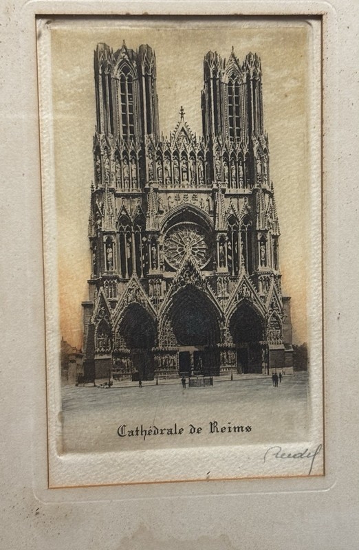 8×5 1:2 Framed Cathedral De Reime Signed In Pencil “Audif” B2