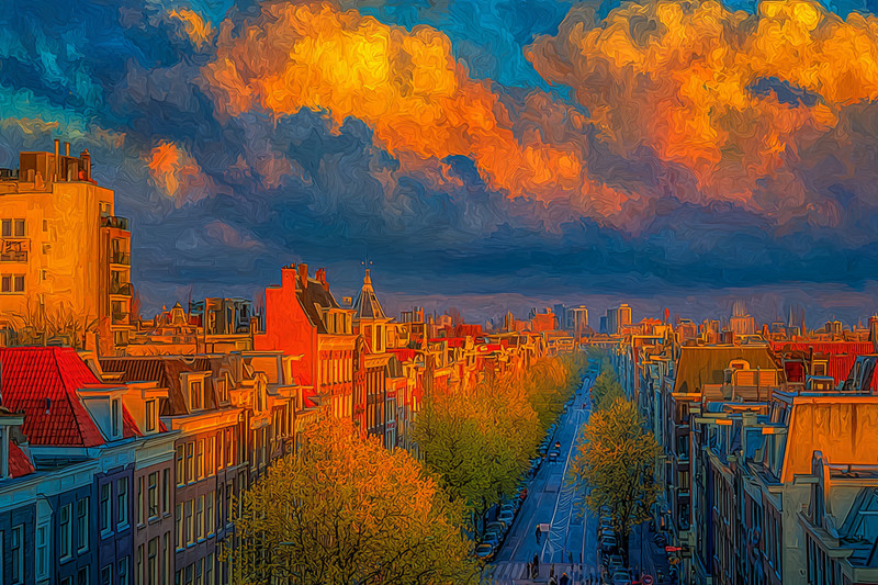 Amsterdam Netherlands 36×24 Giclée Art Print Ltd 1/25 Signed COA Rombley H8