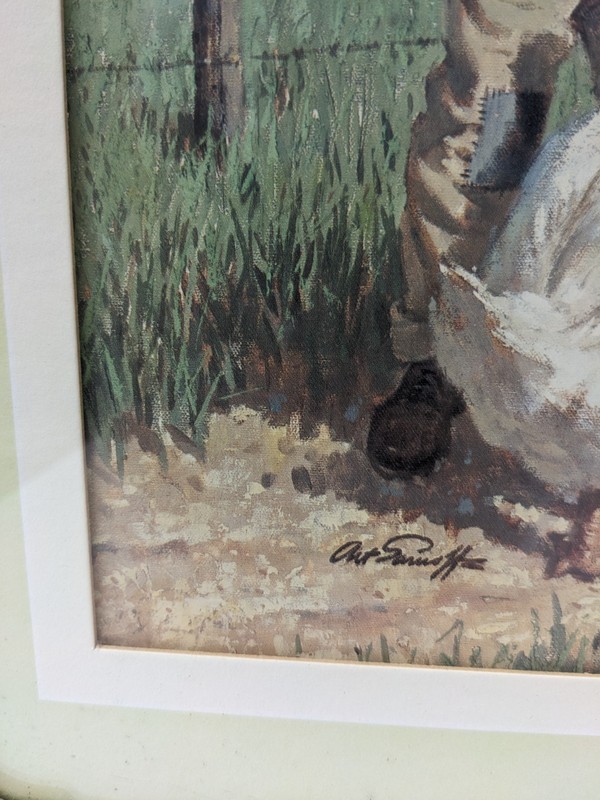 Children Feeding Geese Arthur Sarnoff 16" x 19" Framed Print Homco 1988 gallery