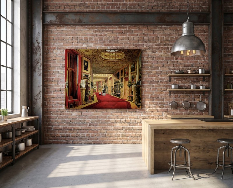 Joseph Nash - Queen Victoria and Child in Corridor of Windsor Castle - Art Print gallery