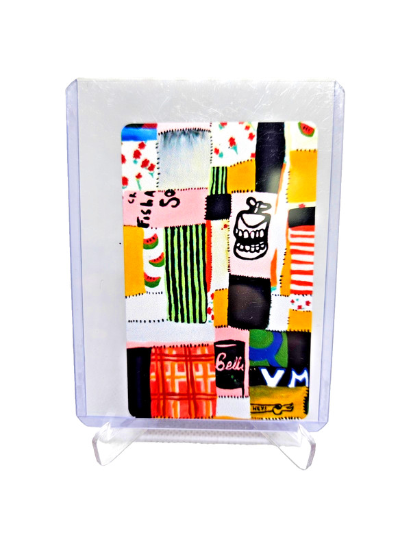 Patchwork Pattern ACEO Art Print Card Colorful Folk Art Collectible