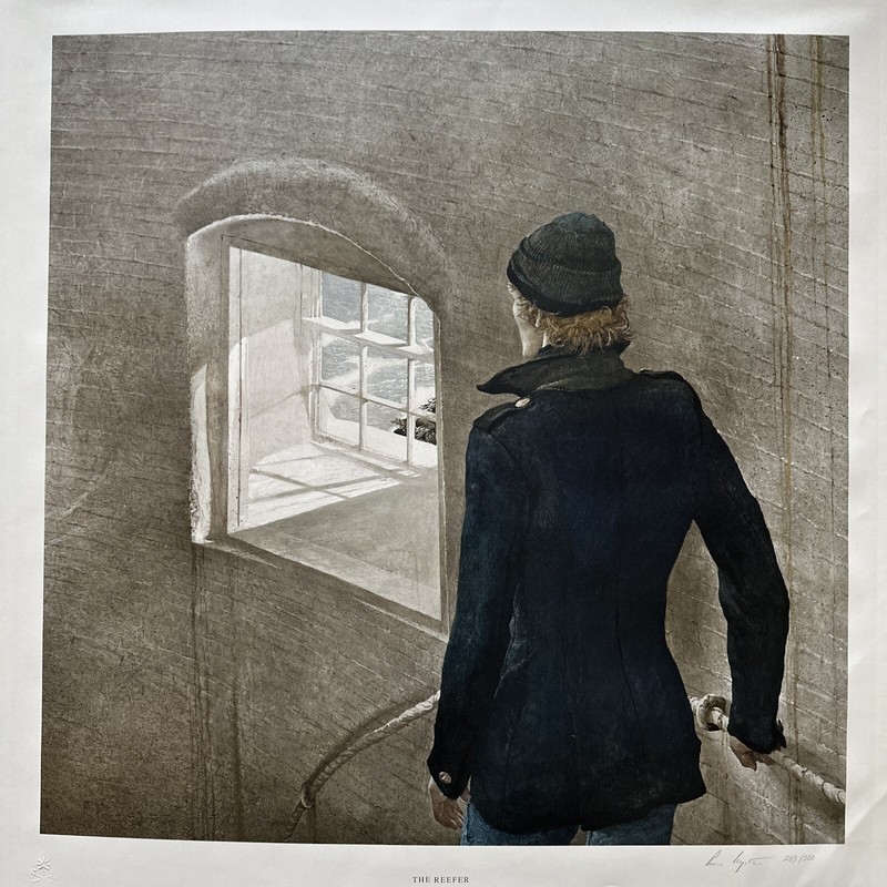 Andrew Wyeth The Reefer 1982 Signed Print Collotype 209/300 Unframed 26”x26”