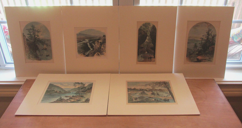 HARRY FENN RARE ENGRAVING HAND COLORED ART 1800’s LOT OF SIX ALL WITH COA’s