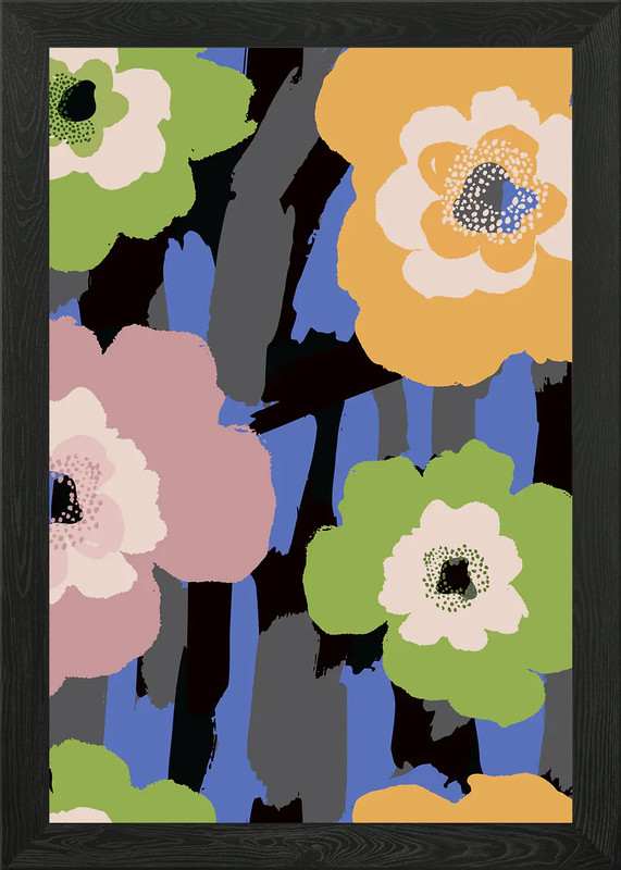 Abstract Flower Pattern 01 Framed Wall Art Poster Canvas Print Picture