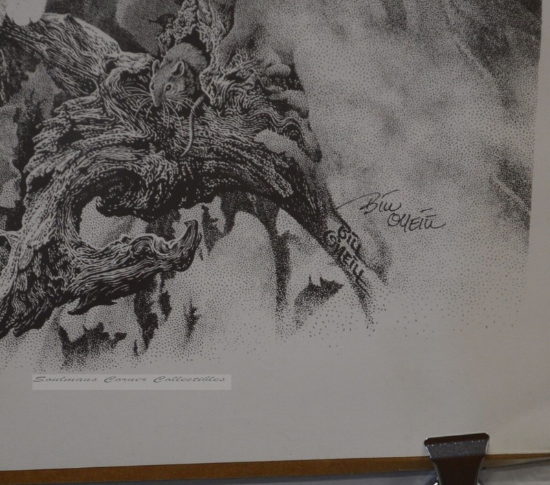 Excellent Primo Large Print TIMBERLINE BALD EAGLE Bill O'Neill Signed Pen & Ink gallery
