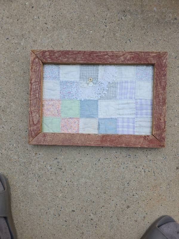 Vintage Framed 100 Yr Quilt. Rowan Cty Smokehouse On A Wyheville
