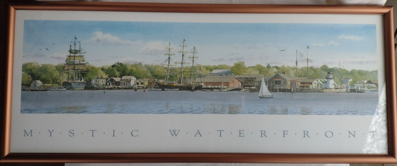 Lucia deLeiris «Mystic Waterfront» Connecticut Framed Print 25 3/16″ x 10 1/4″