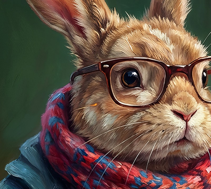 Hipster Rabbit | Print on Matte Paper | Funny Bunny Wall Art gallery