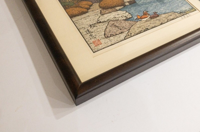 Toshi Yoshida "Early Spring Three Friends" Woodblock Print 3PiecesFramed Signed gallery