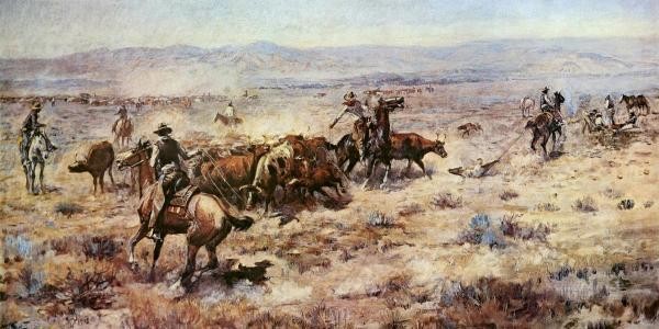 Charles Russell Round – Up Open Edition 24×12