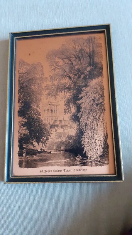 Small Artwork With Image Of Cambridge 17cm By 24cm