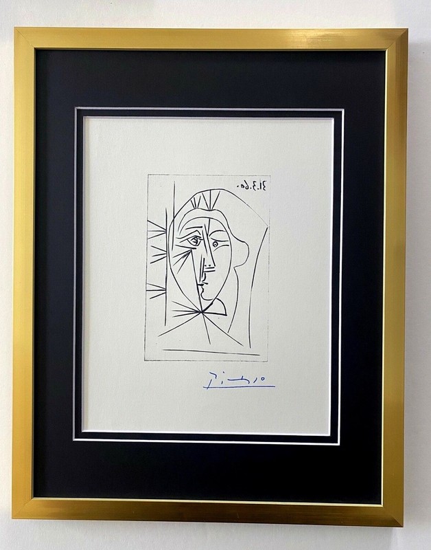 PABLO PICASSO + 1964 SIGNED SUPERB PRINT MATTED 11 X 14 + LIST $695