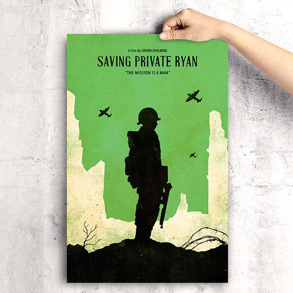Saving Private Ryan Steven Spielberg Minimalist Movie Art Print