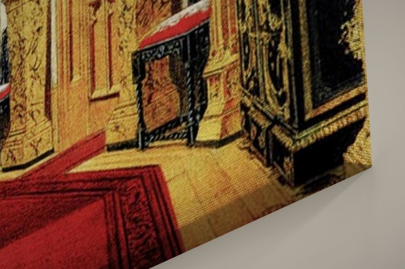 Joseph Nash - Queen Victoria and Child in Corridor of Windsor Castle - Art Print gallery