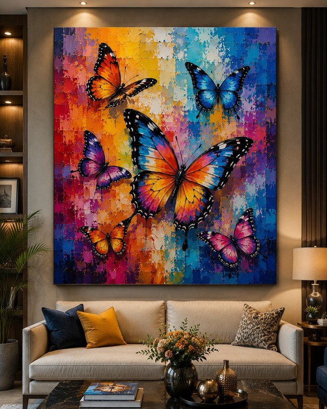 beautyful Butterfry Painting Wall Art modern art Framed Print Living Room Decor