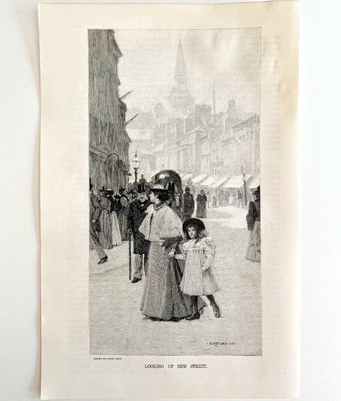 Looking Up New Street Downtown Birmingham England Victorian 1896 DWP2B gallery