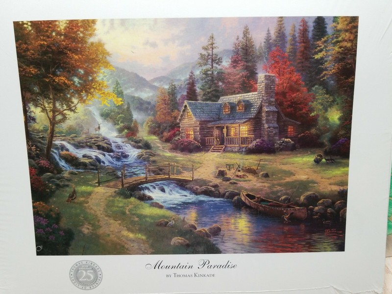 Thomas Kinkade 11″x14″ Print Mountain Paradise 25th Silver Anniversary Perfect