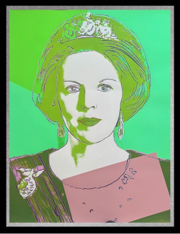 ANDY WARHOL- «Queen Beatrix»- Trial Screenprint-Unsigned- diam.dust- Stunning!