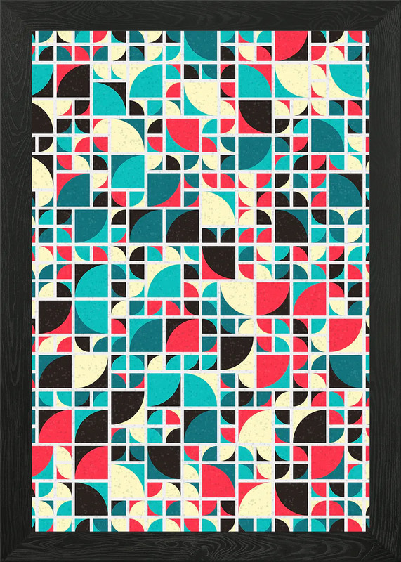 Abstract Geometric Pattern Framed Wall Art Poster Canvas Print Picture