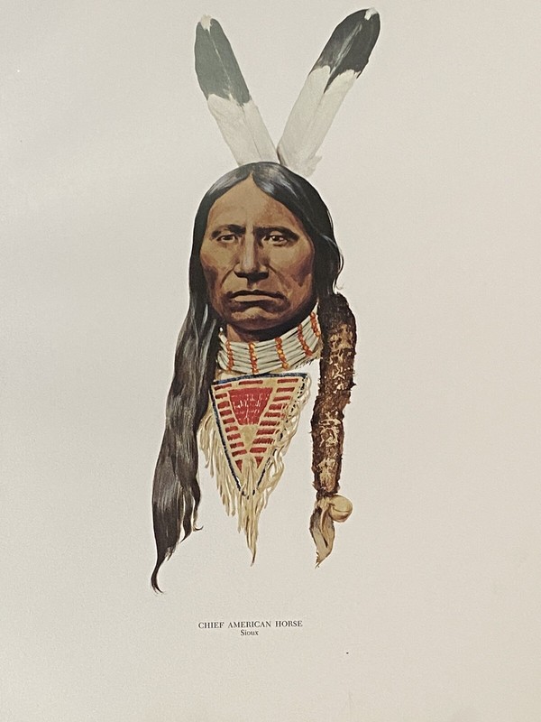 Native American Lithograph Prints By Kenneth Ottinger " Chief American Horse" gallery
