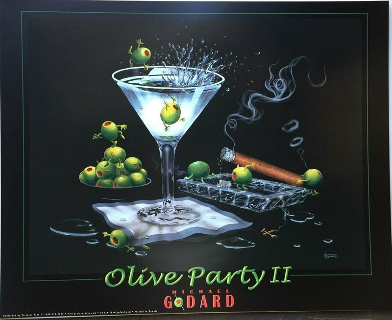 Michael Godard Olive Party II Print 24 X 30