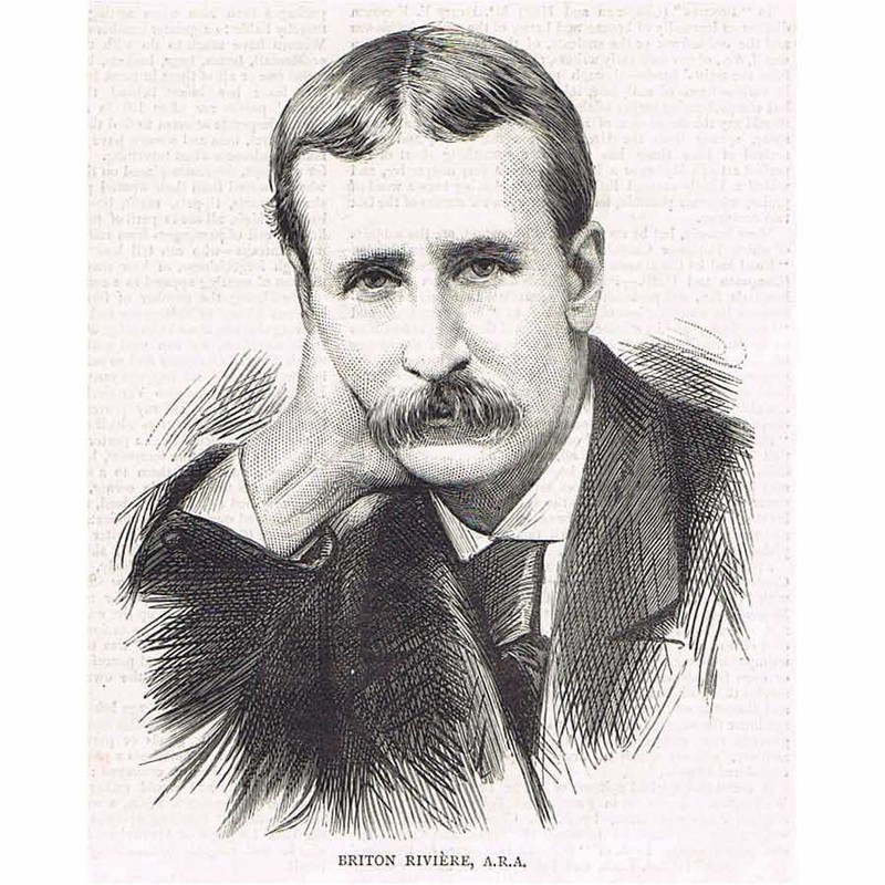 BRITON RIVIERE Royal Academy – Antique Print 1878